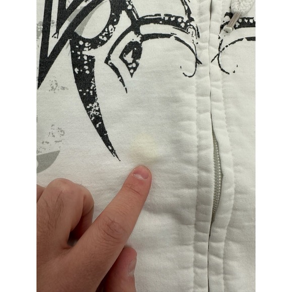 Tapout Mens White Full Zip Hoodie Graphic Print American Arrogant XL - Picture 3 of 10